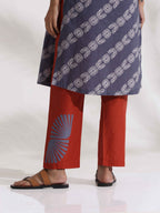 trueBrowns Grey Cotton Print Highslit Kurta Set - Distacart