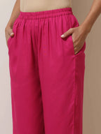 trueBrowns Pink Viscose Kurta Pant Set - Distacart