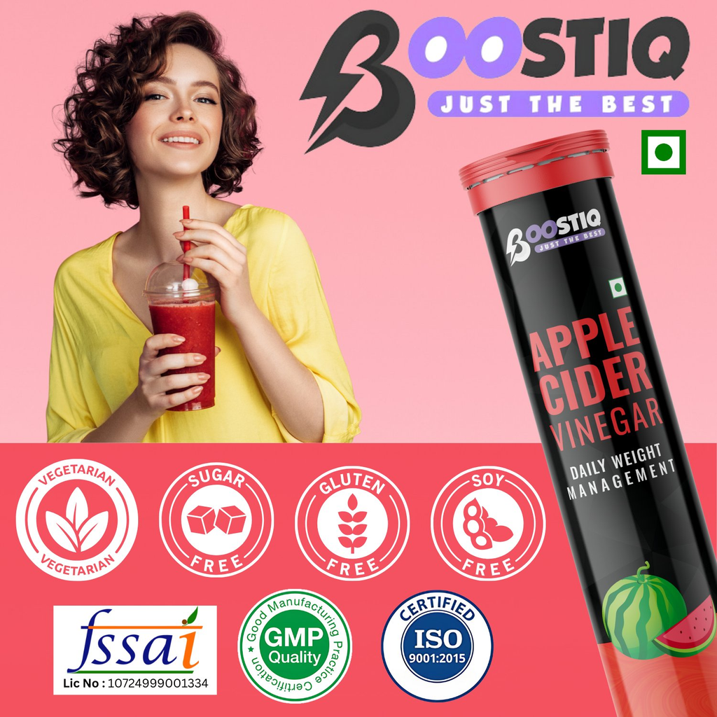 BOOSTIQ Apple Cider Vinegar Effervescent Tablets - Watermelon Flavour