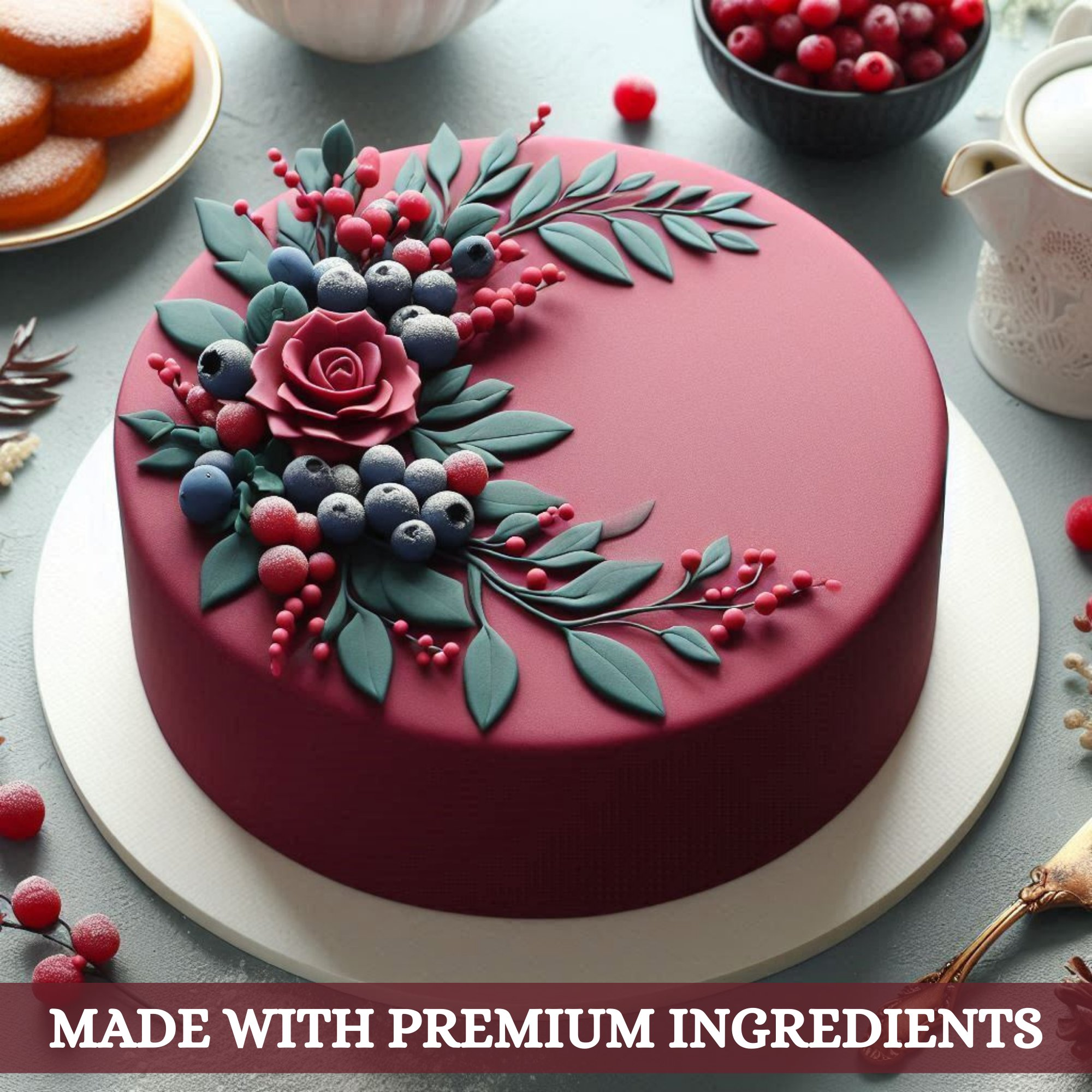 confect burgundy sugarpaste br b 250 gms b