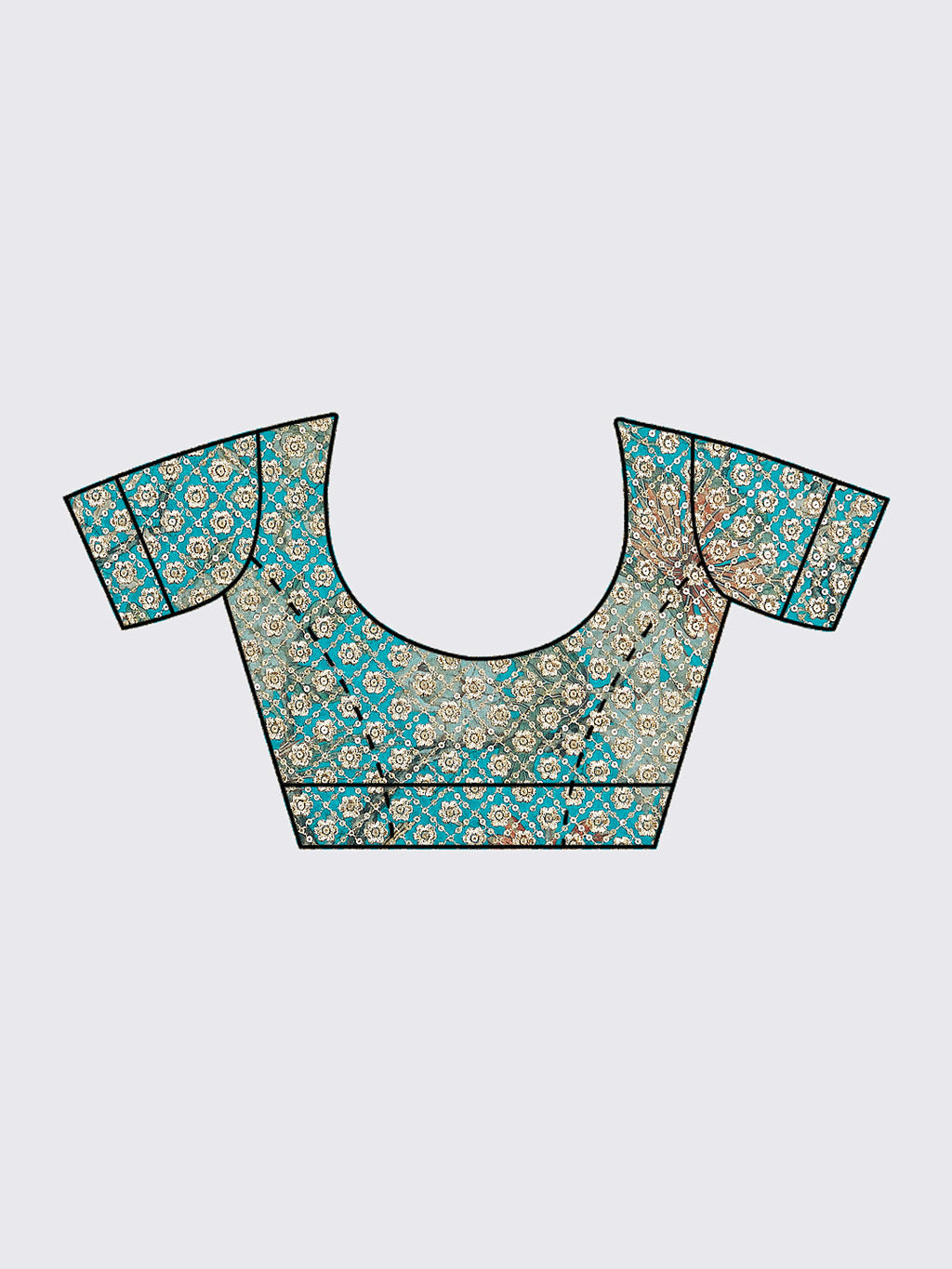 House of Panchhi Sea Green Colour Organza Floral Design Digital Print Lehenga Choli & Dupatta
