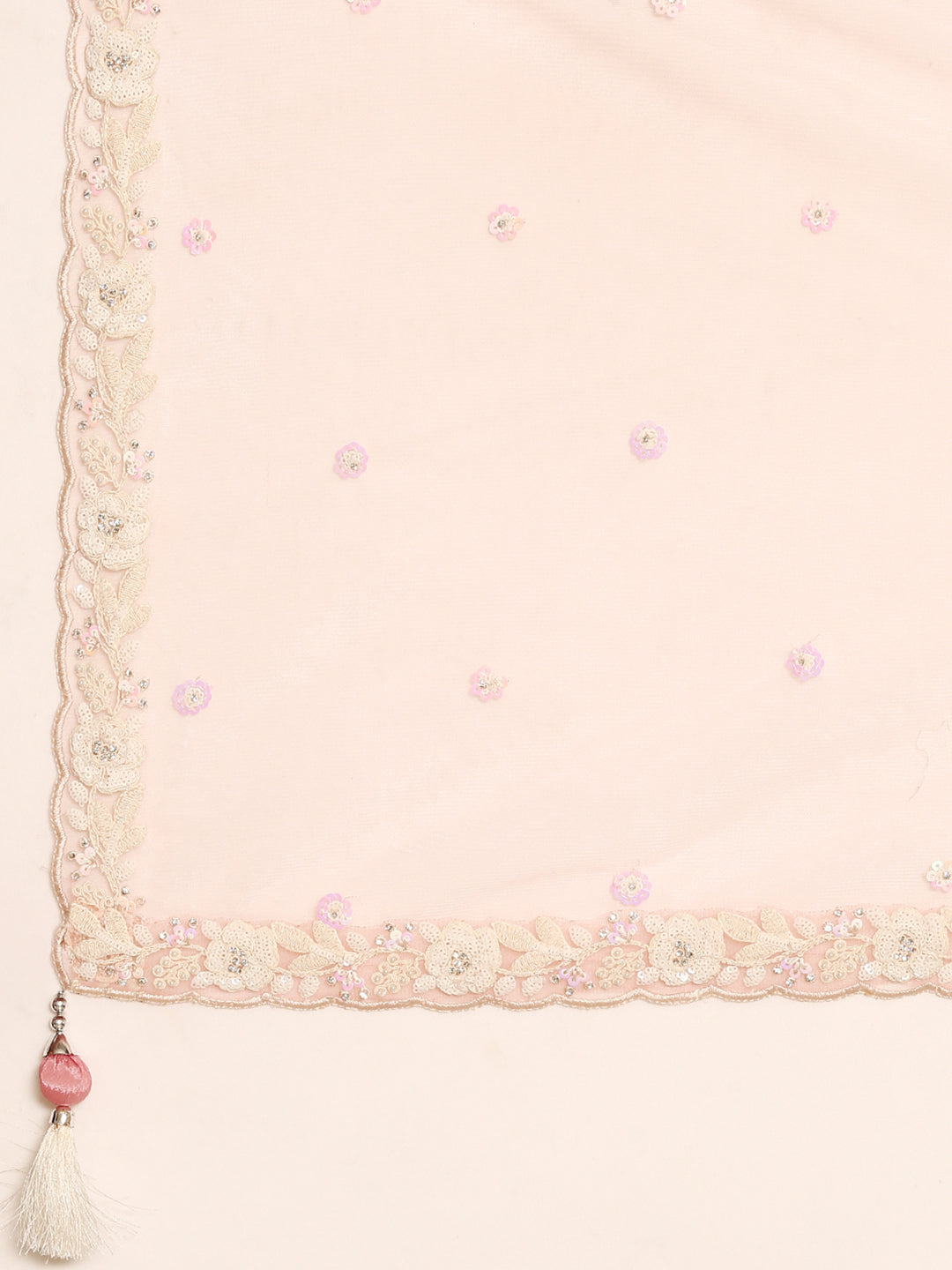House of Panchhi Rose Gold Chinon Sequins And Zarkan Embroidery Lehenga Choli & Dupatta