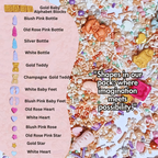 confect girls baby shower sprinkles edible sprinkles mix silver gold blush pink sprinkles pack of 5 baby shower 21
