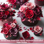 confect sugar roses topper sugar roses for cake decorations cupcakes doughnut edible toppers ombre 2 pack of 12