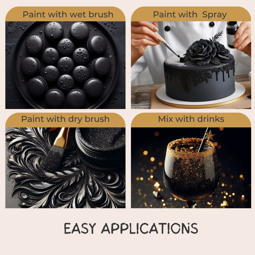 tulip black edible luster dust 5 gms