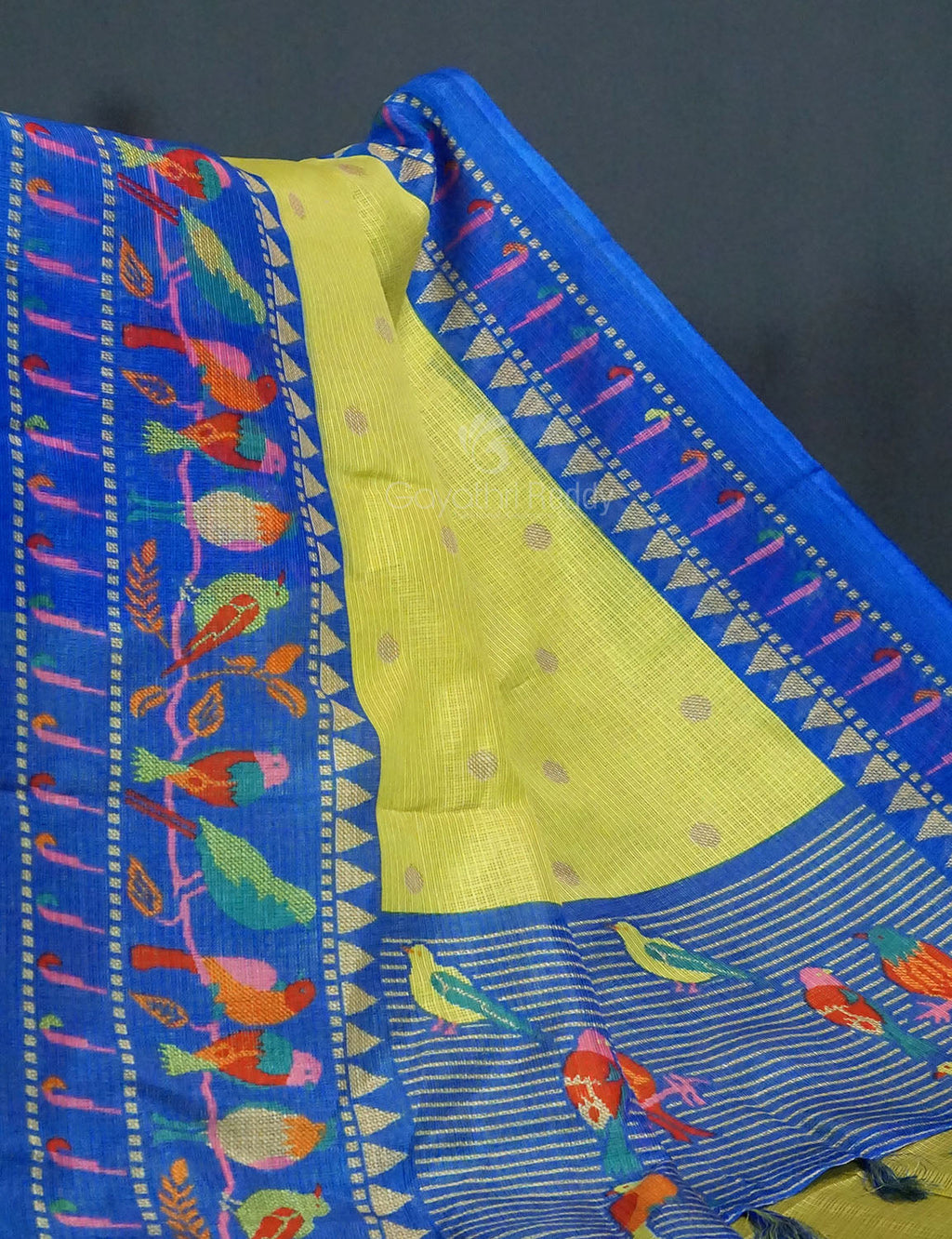 Parrot Green Colored with Buttes Semi Silk Kota Saree By Gayathri Reddy Designer Studio