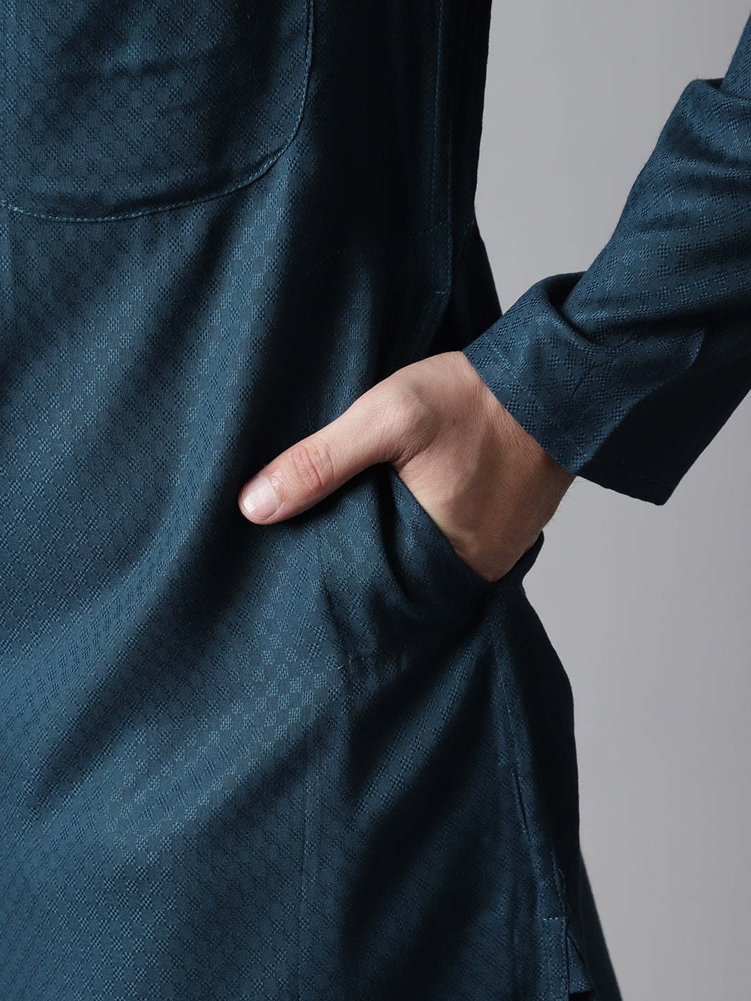 Even Apparels Green Kurta With Band Collar - Distacart