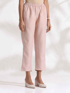 trueBrowns Light Pink Slub Kurta Set - Distacart