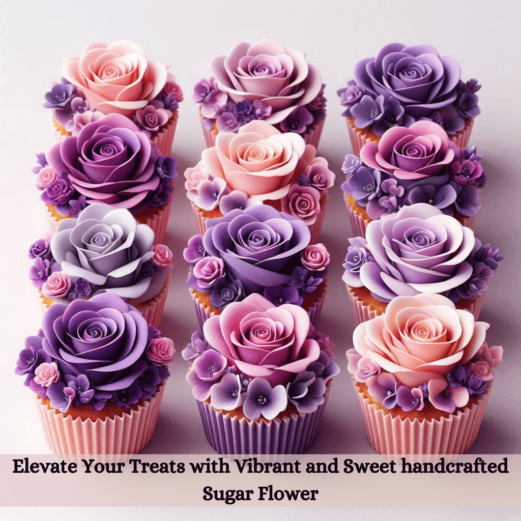 confect sugar roses topper sugar roses for cake decorations cupcakes doughnut edible toppers ombre 4 pack of 12