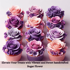 confect sugar roses topper sugar roses for cake decorations cupcakes doughnut edible toppers ombre 4 pack of 12