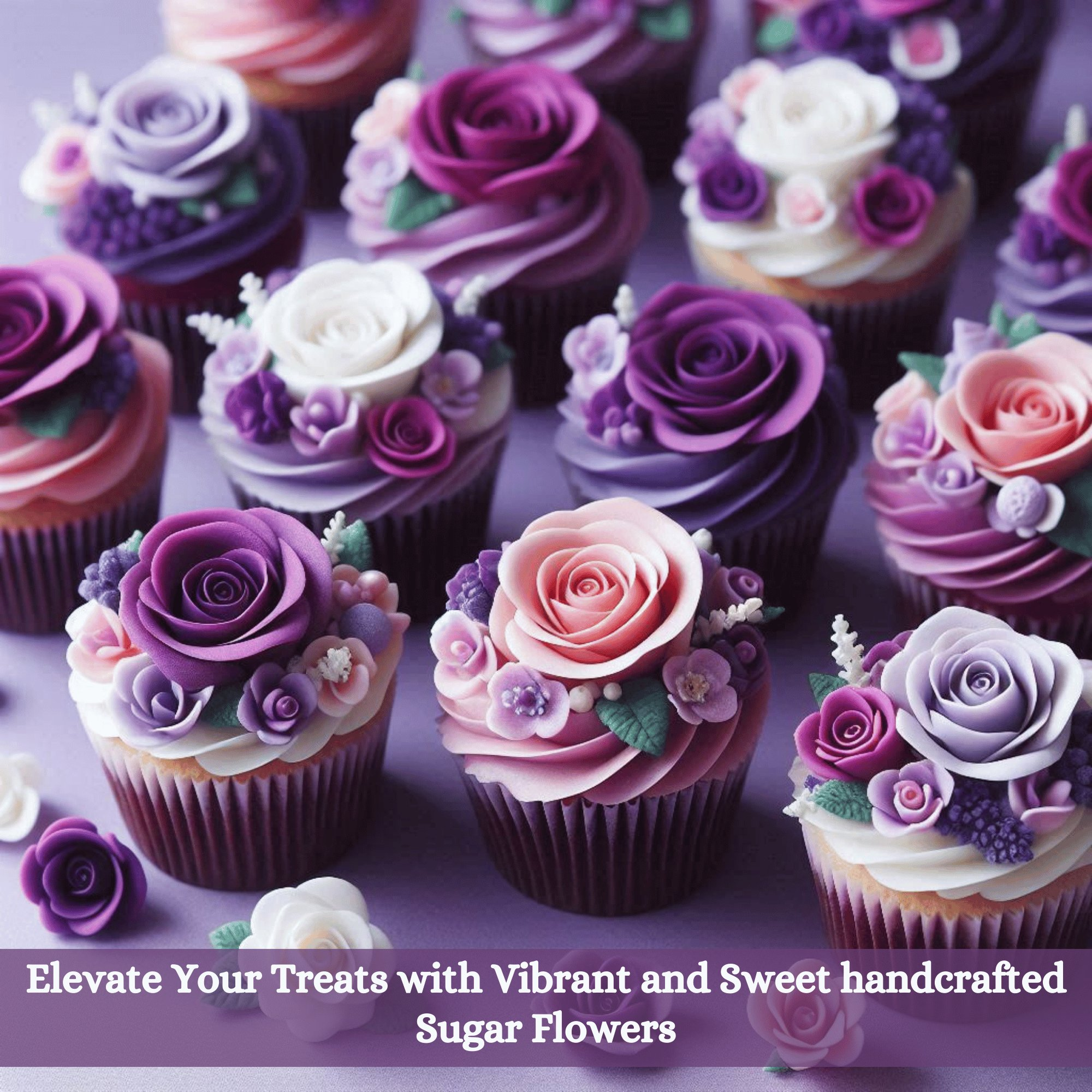 confect sugar roses topper sugar roses for cake decorations cupcakes doughnut edible toppers ombre 6 pack of 12