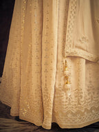 Myra Cream Real Georgette Designer Gown Style Suit - Distacart