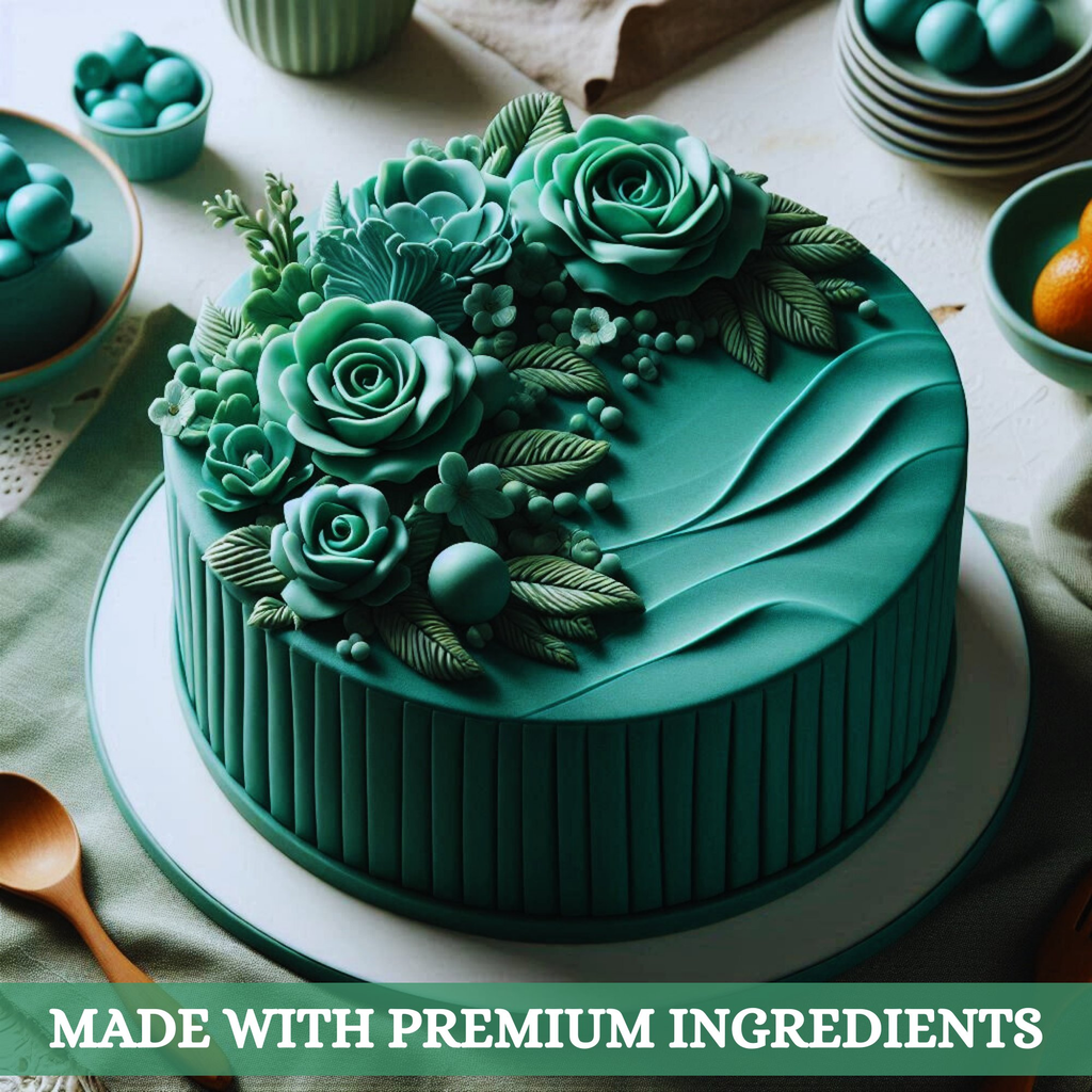 confect emerald green sugarpaste br b 250 gms b