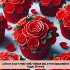sugar flowers for cake cupcake decoration red 120 gms
