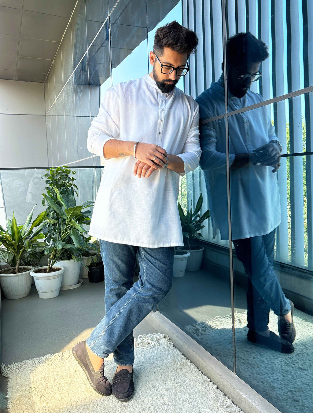trueBrowns White Unisex Freesize Kurta