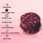 sugar roses for cake cupcake decoration burgundy 120 gms
