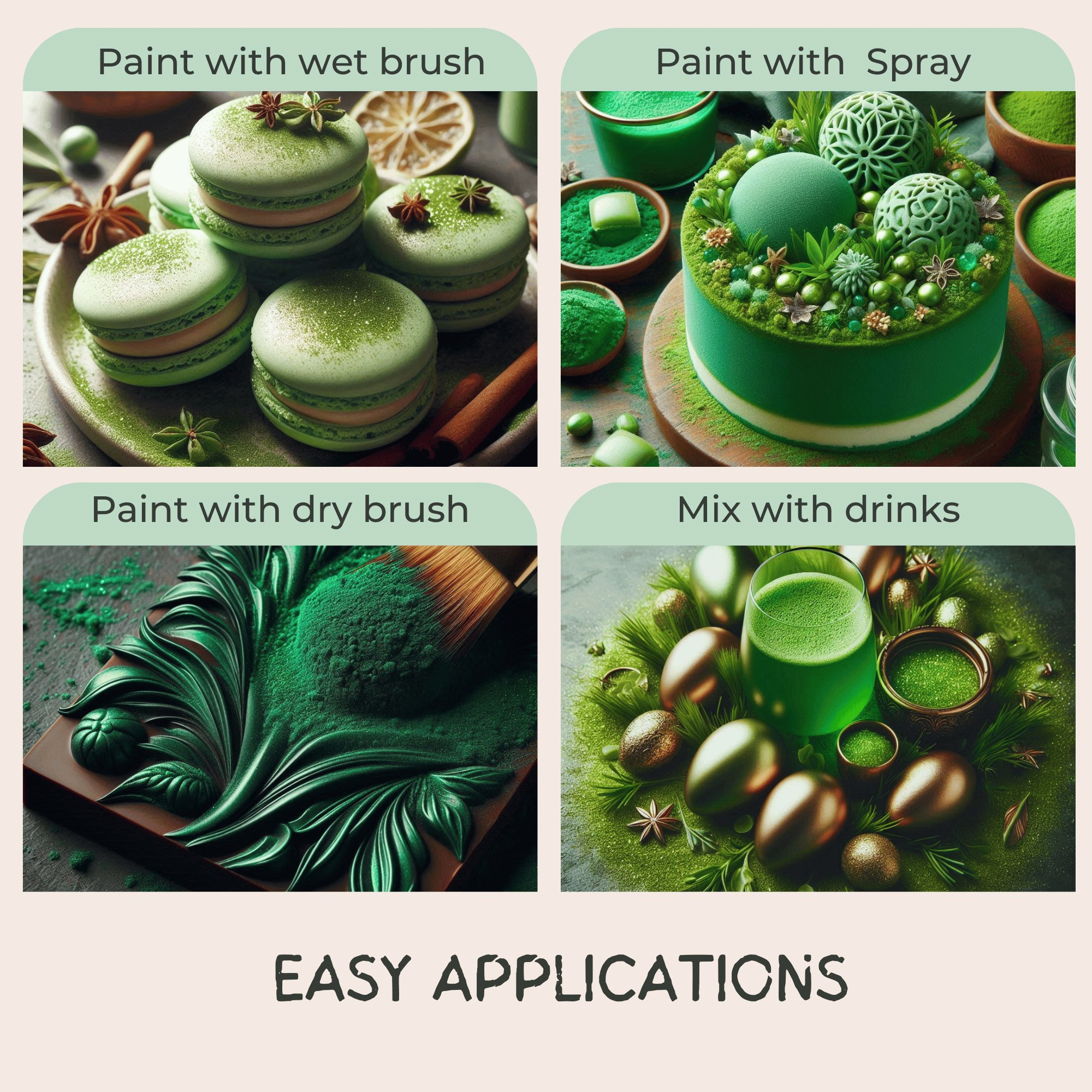 orchid green edible luster dust br 5 g
