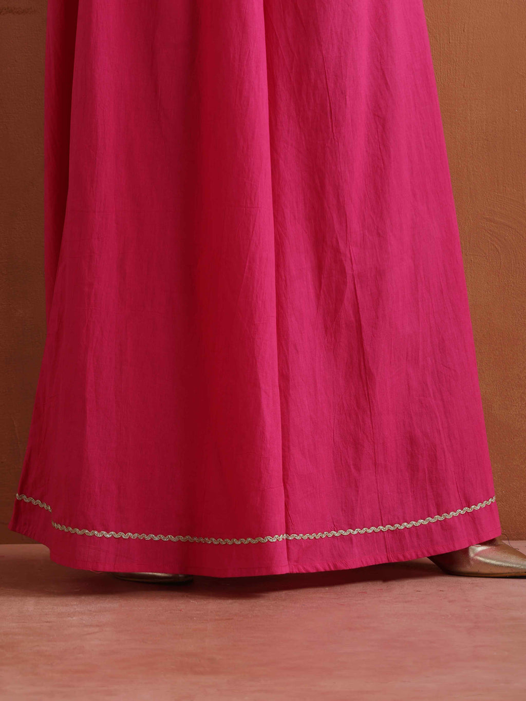 trueBrowns Pink Metallic Sharara Set - Distacart