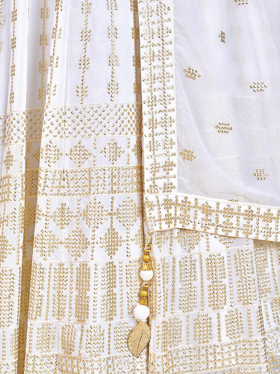 Myra White Georgette Real Georgette Lehenga Choli