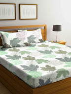 Home Sizzler Multicolour Printed 144 TC Bedsheet with Pillow Covers - Distacart