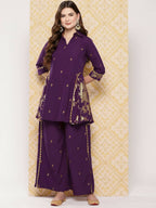Ahalyaa Women's Traditional Wear Co-ods - Burgundy - Distacart