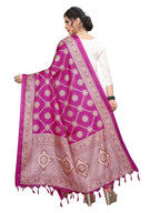 Vamika Fashion Pink Printed Khadi Bhagalpuri Dupatta