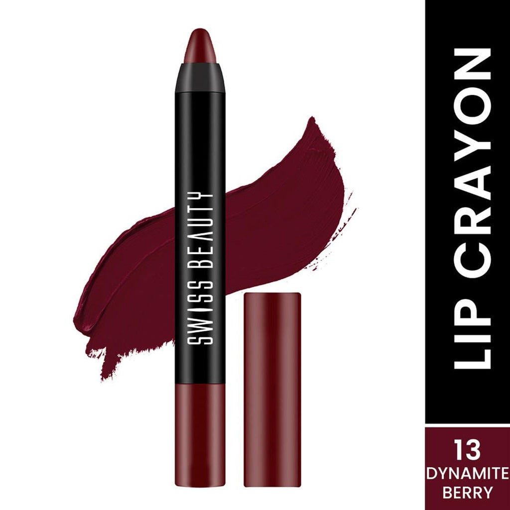 Swiss Beauty Matte Long Lasting Stay Maxx Lip Crayon Lipstick Matte Finish - Dynamite Berry