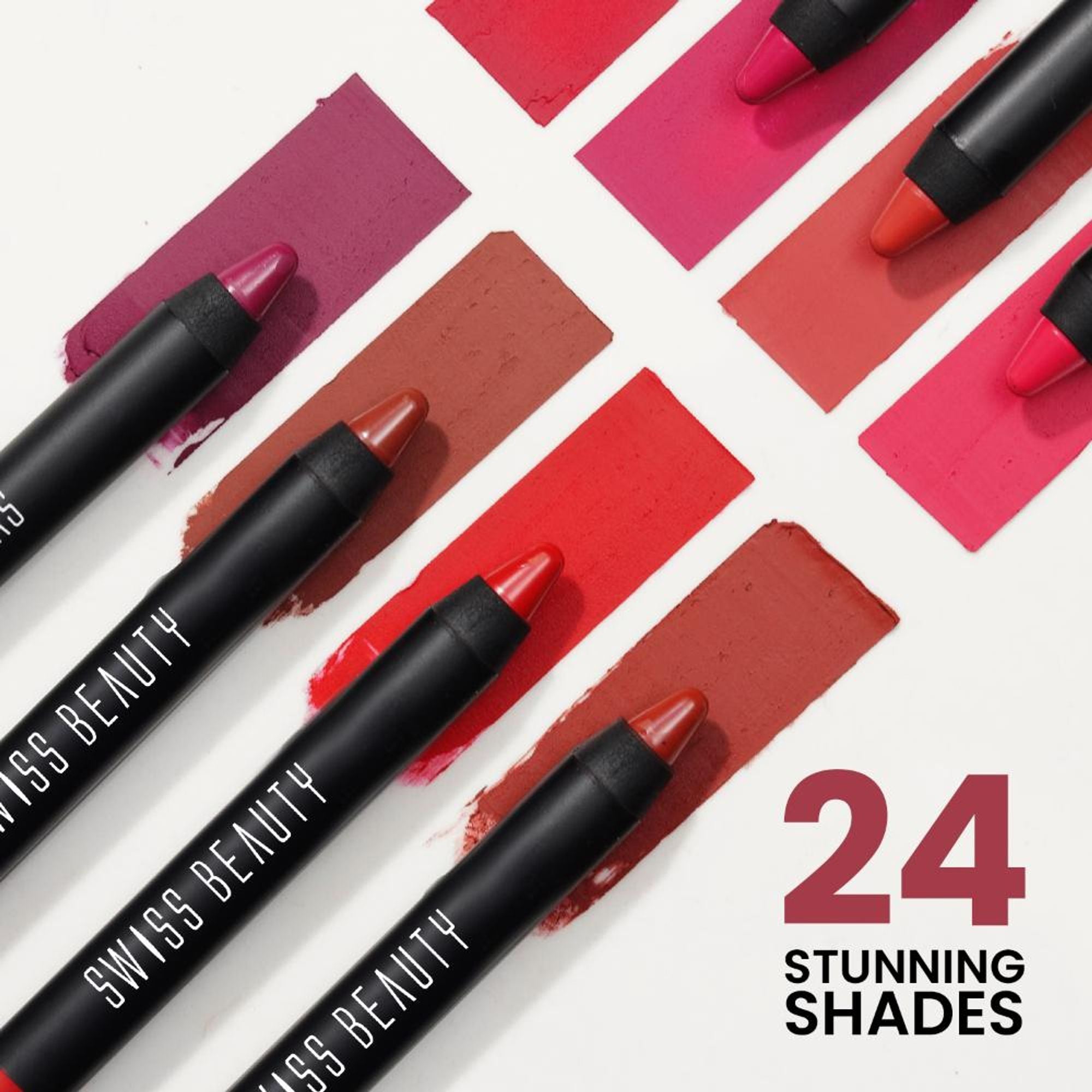 Swiss Beauty Matte Long Lasting Stay Maxx Lip Crayon Lipstick Matte Finish - Ash Red - Distacart