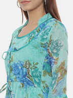 Souchii Blue Printed Maxi Dress - Distacart