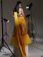 Tikhi Imli Satin embroidered Ready to Wear Saree - Distacart