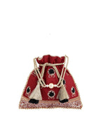 Masq Red & Black Embellished Embroidered Potli Clutch - Distacart