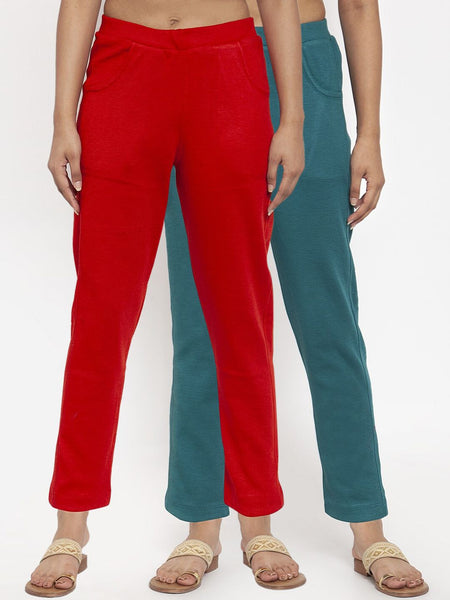TAG 7 WOMEN WOOLEN KURTI PANT COMBO OF 2