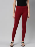 Souchii Maroon Solid Churidar-Length Leggings - Distacart