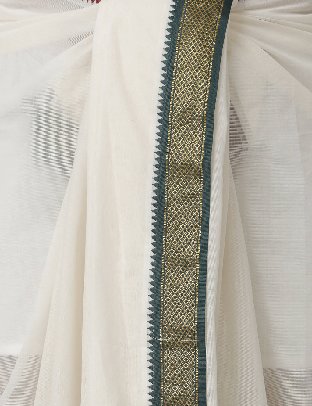 Indian Clothing Ramraj Cotton Mens Pure Cotton 5 Khan Jari 9 + 5 Kora Panchakacham Dhoti With Angavastram Set