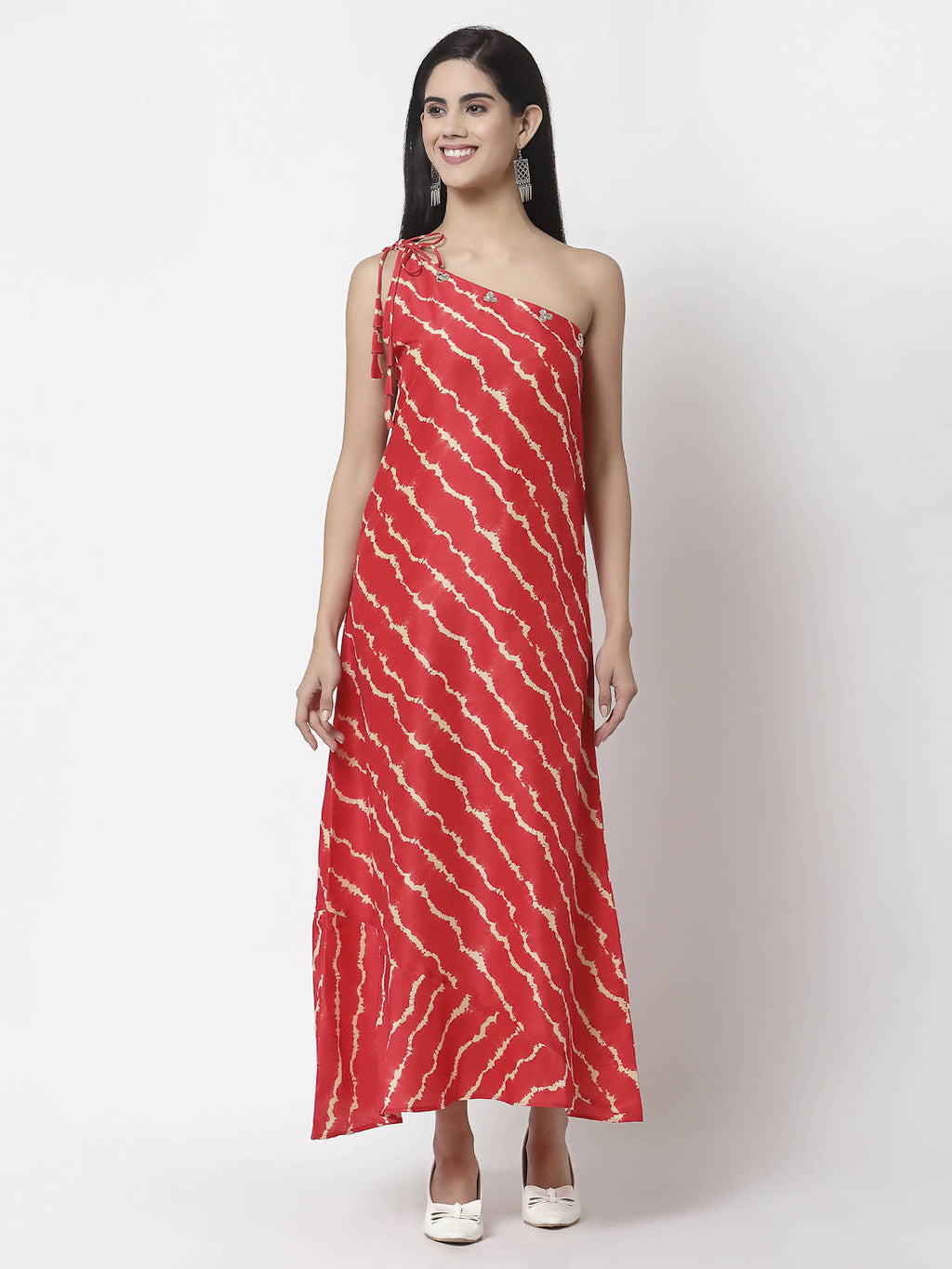 Myshka Women's Silk Blend Printed Sleeveless Dress
