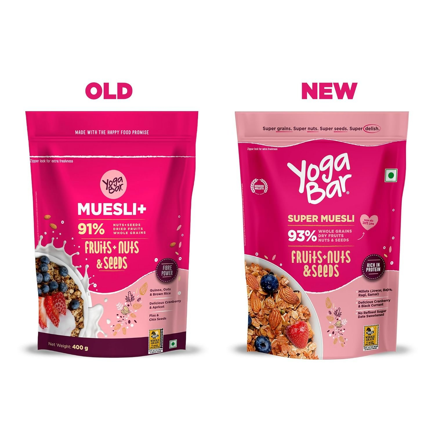 Yoga Bar Wholegrain Breakfast Muesli - Fruits, Nuts + Seeds + Dark Chocolate - Distacart