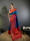 Joban Fashion Banarasi Royal Blue Woven Soft Silk Saree - Distacart