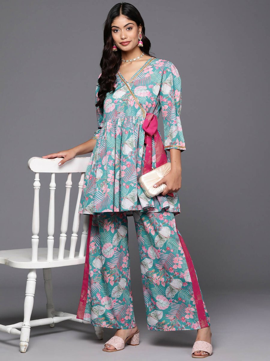 Ahalyaa Women's Traditional Wear Co-ods - Green - Distacart