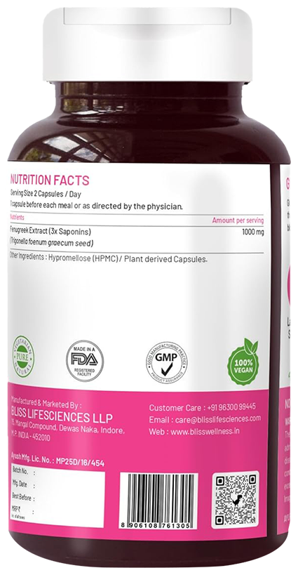 Bliss Welness Fenugreek Extract Veg Capsule