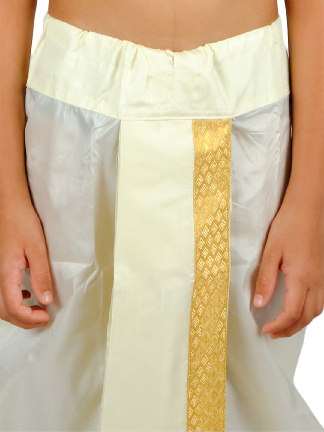 Sethukrishna Boys Cream-Coloured Embroidered Kurta With Dhoti Pants