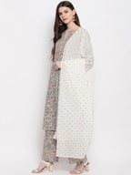 Janasya Multicoloured Printed Kurta with Palazzos & Dupatta - Distacart