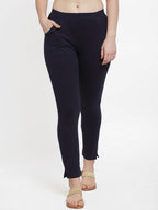 TAG 7 Women Pack Of 2 Solid Straight-Fit Ankle-Length Leggings