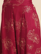 All About You Floral Print Pleated Kurta with Palazzos