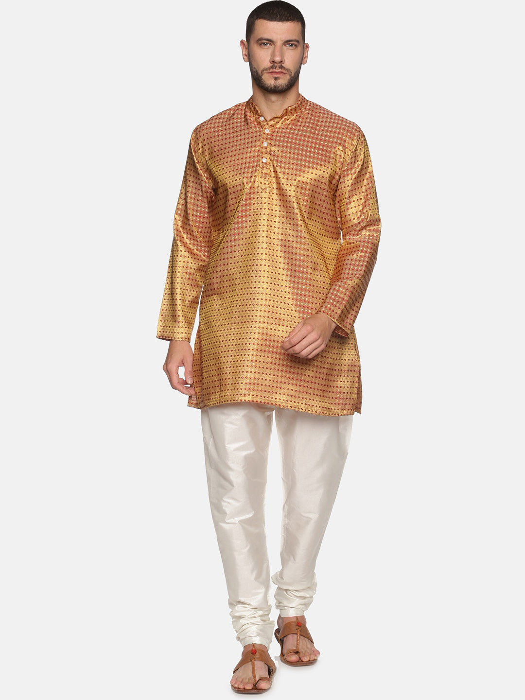Sethukrishna Men Red Ethnic Motifs Kurta with Churidar - Distacart