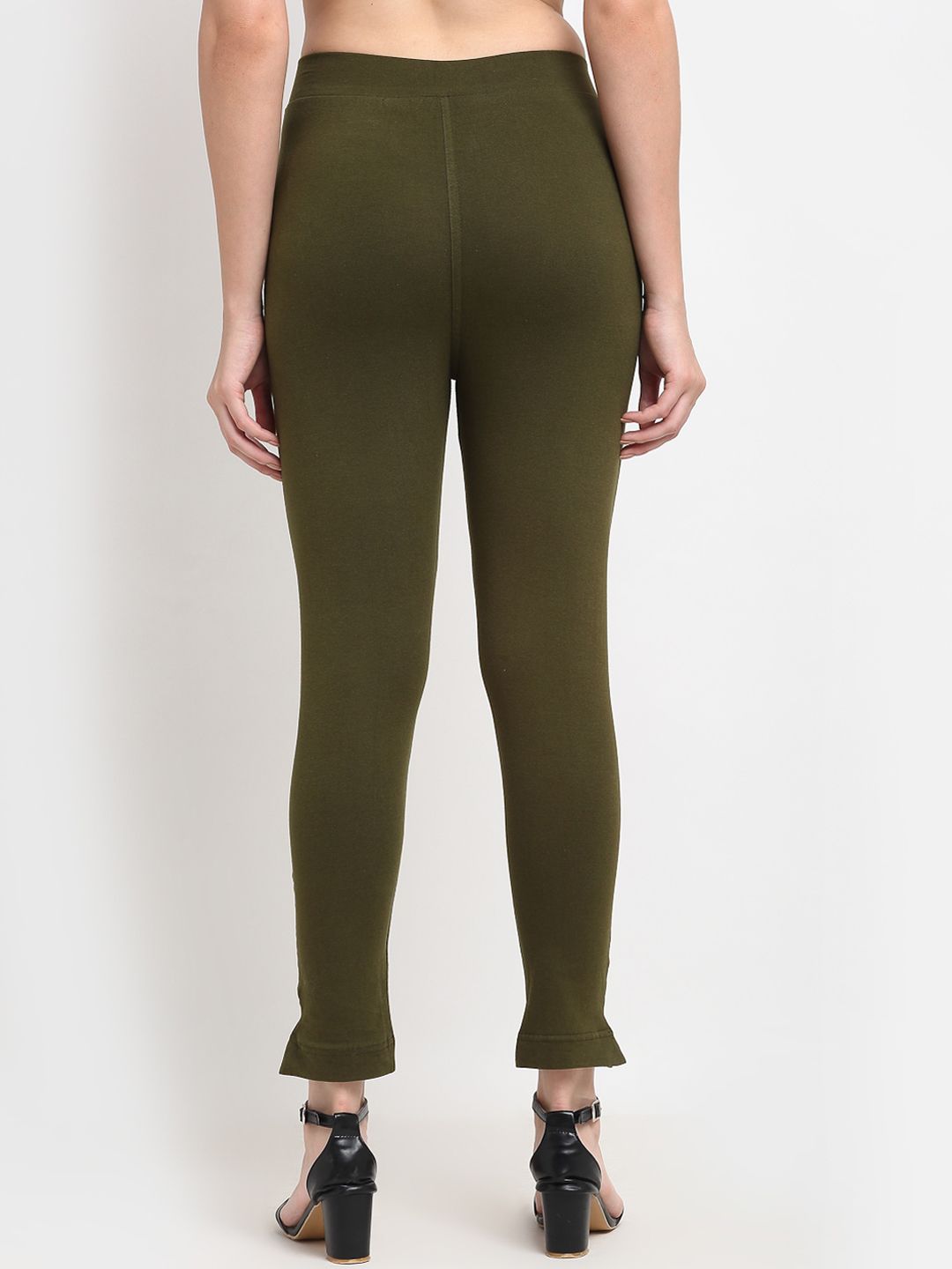 TAG 7 Women Maroon & Olive Green Pack of 2 Leggings