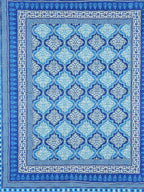 Urban Magic Blue Printed Cotton 104 TC King Bedsheet with 2 Pillow Covers