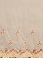 Tikhi Imli Off-White & Gold-Coloured Net Embroidered Saree - Distacart