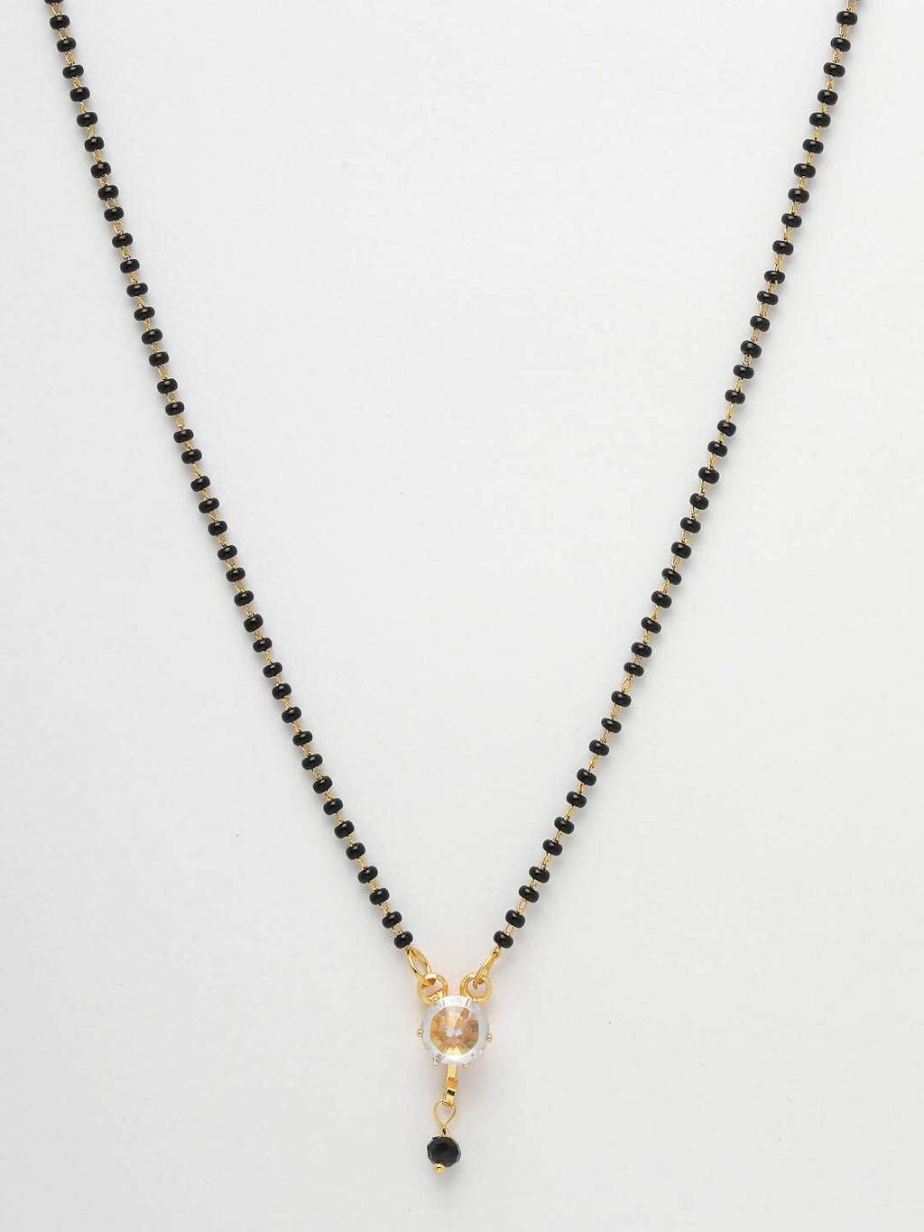 NVR Women Ethnic Gold-Plated Beaded Mangalsutra With Ad Stone - Distacart