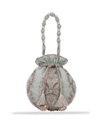 Masq Women Green & Silver-Toned Embellished Potli Clutch - Distacart