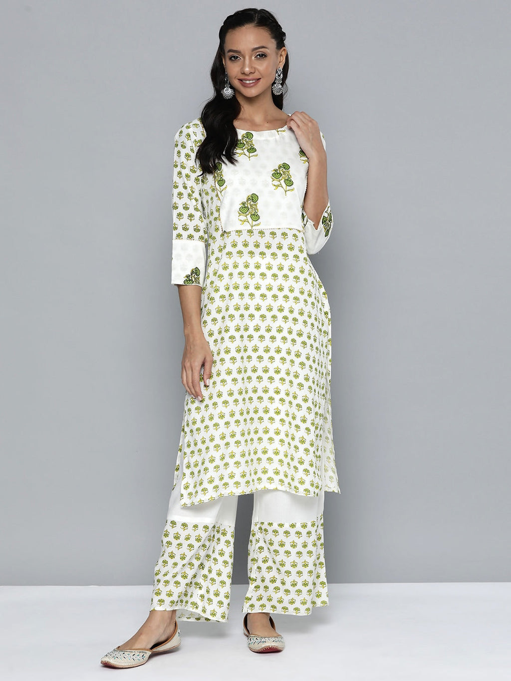 HERE&NOW Printed Regular Kurta with Palazzos